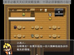 《新手必看天天幻灵攻略宝典：十项必须掌握的小贴士》