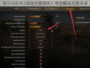 骑马与砍杀2游戏声音消失？专业解决方案来袭