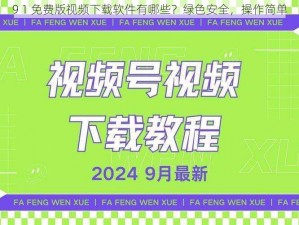 9 1 免费版视频下载软件有哪些？绿色安全，操作简单