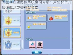 天堂Ⅱ血盟爵位系统全面介绍：声望获取方法详解及荣誉成就指南