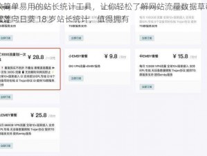 一款简单易用的站长统计工具，让你轻松了解网站流量数据草莓丝瓜榴莲向日葵 18 岁站长统计，值得拥有