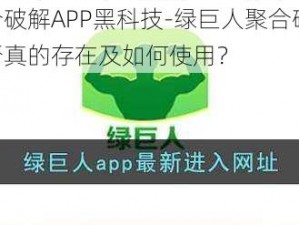 绿巨人聚合破解APP黑科技-绿巨人聚合破解 APP 黑科技：是否真的存在及如何使用？