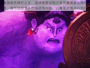 努力吞吃着黑紫色狰狞公主、请详细描述努力吞吃着黑紫色狰狞公主这一场景的背景、情节及相关人物情感等内容，以便更好地进行创作和理解