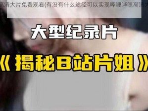 哔哩哔哩高清大片免费观看(有没有什么途径可以实现哔哩哔哩高清大片免费观看呢？)