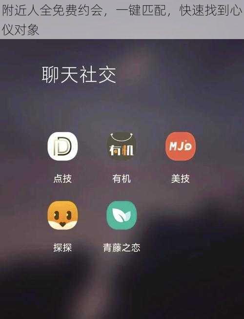 附近人全免费约会，一键匹配，快速找到心仪对象