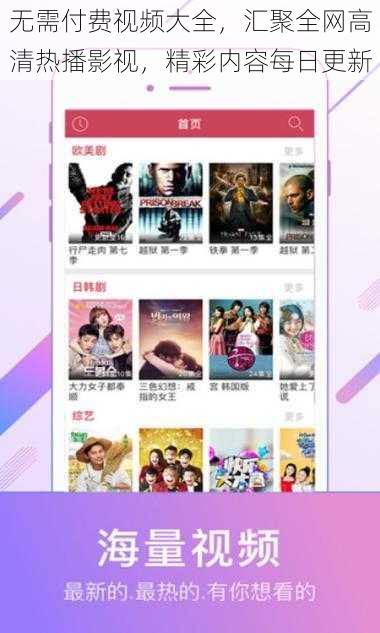 无需付费视频大全，汇聚全网高清热播影视，精彩内容每日更新