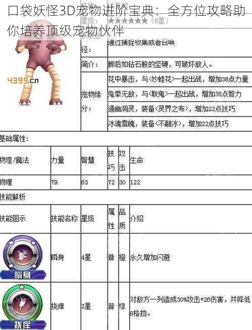 口袋妖怪3D宠物进阶宝典：全方位攻略助你培养顶级宠物伙伴