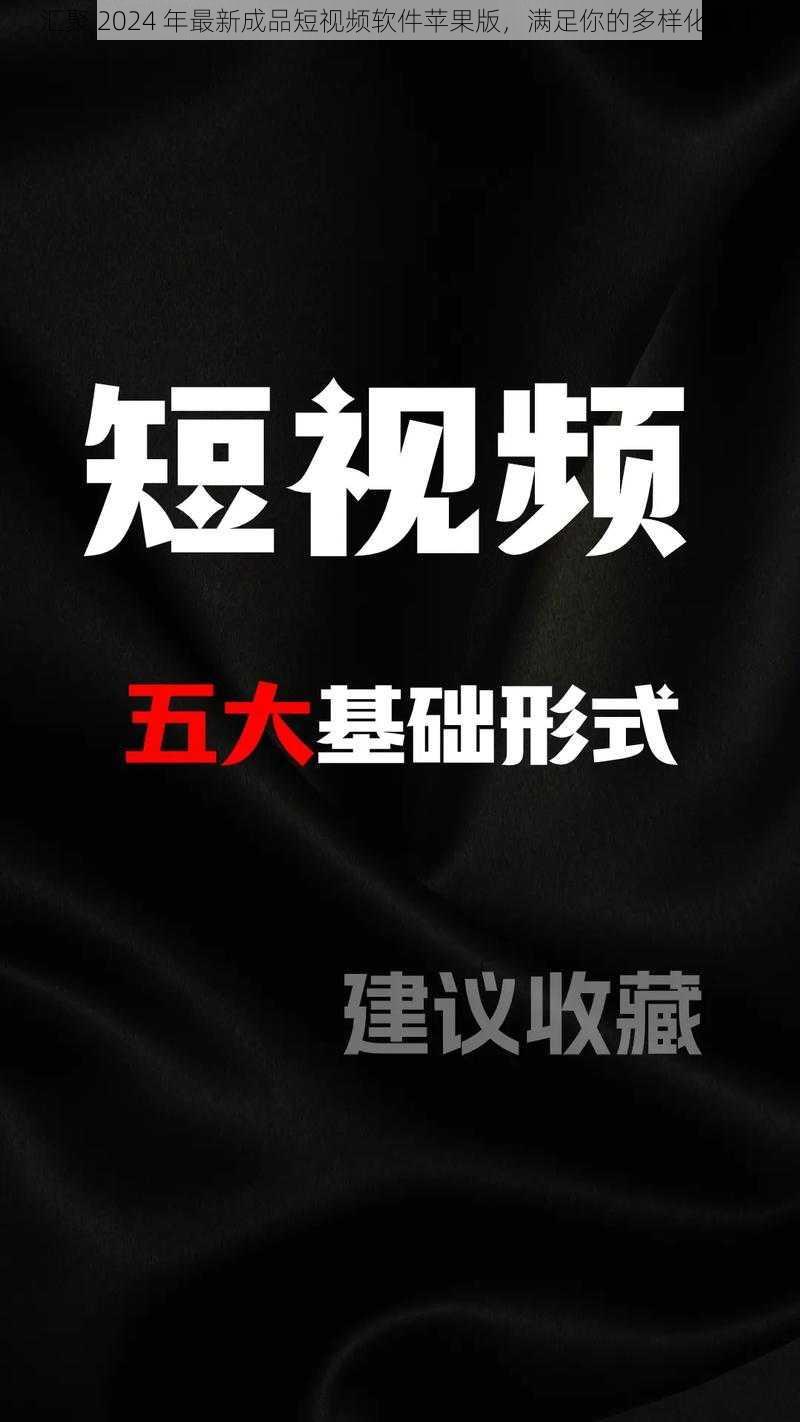 汇聚 2024 年最新成品短视频软件苹果版，满足你的多样化需求