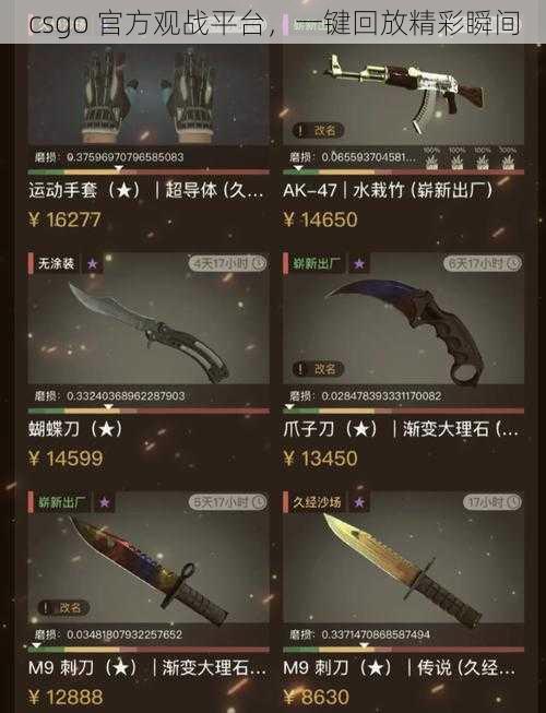 csgo 官方观战平台，一键回放精彩瞬间