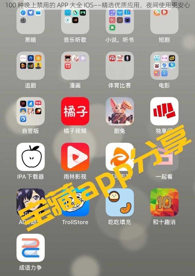 100 种晚上禁用的 APP 大全 IOS——精选优质应用，夜间使用更安心