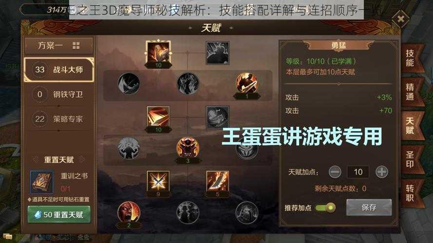 万王之王3D魔导师秘技解析：技能搭配详解与连招顺序一览