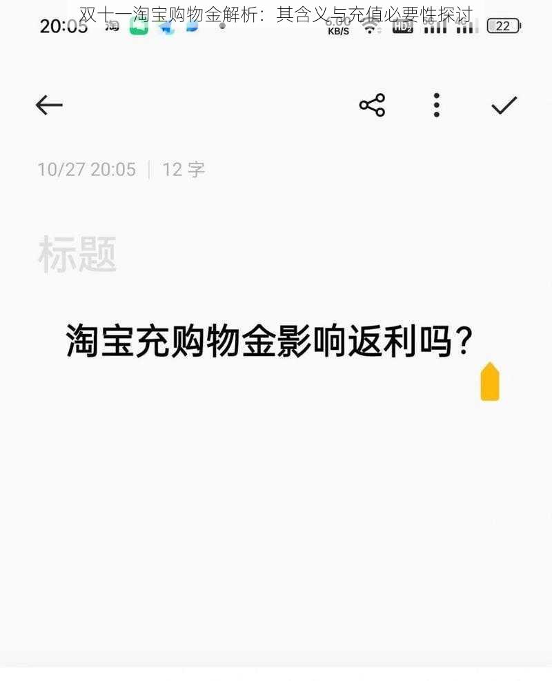 双十一淘宝购物金解析：其含义与充值必要性探讨