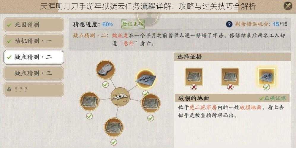 天涯明月刀手游牢狱疑云任务流程详解：攻略与过关技巧全解析