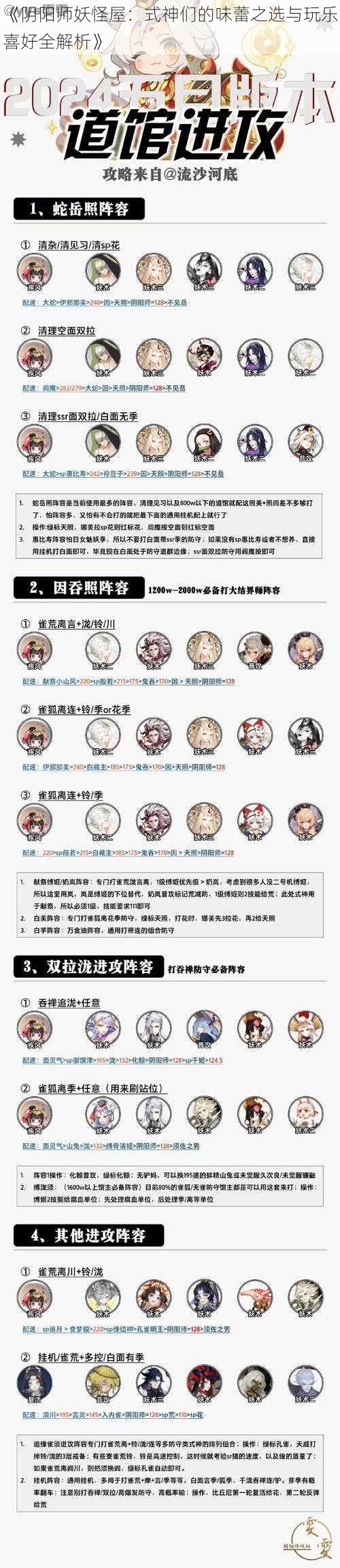 《阴阳师妖怪屋：式神们的味蕾之选与玩乐喜好全解析》