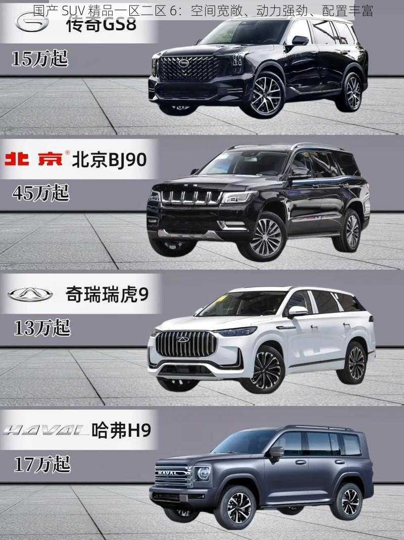 国产 SUV 精品一区二区 6：空间宽敞、动力强劲、配置丰富