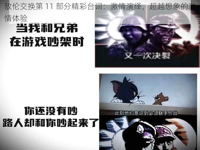 敌伦交换第 11 部分精彩台词：激情演绎，超越想象的激情体验