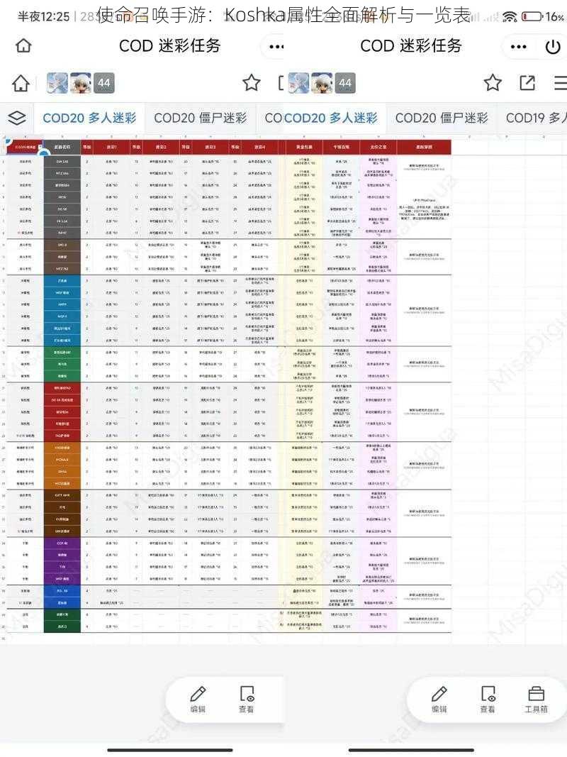 使命召唤手游：Koshka属性全面解析与一览表