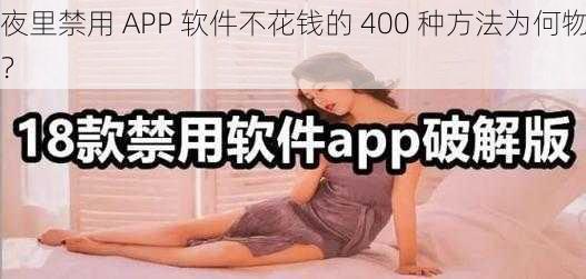 夜里禁用 APP 软件不花钱的 400 种方法为何物？