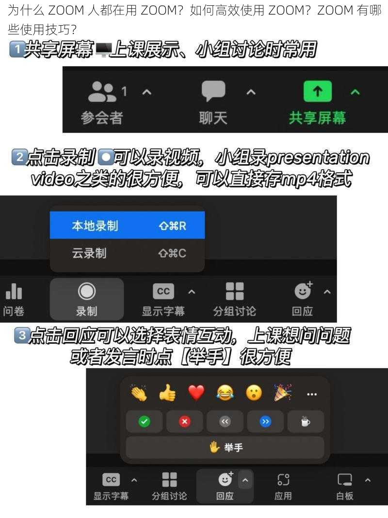 为什么 ZOOM 人都在用 ZOOM？如何高效使用 ZOOM？ZOOM 有哪些使用技巧？