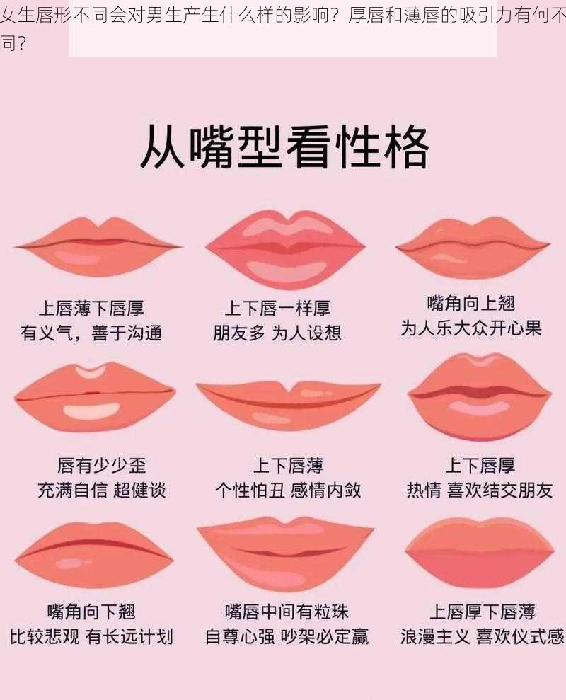 女生唇形不同会对男生产生什么样的影响？厚唇和薄唇的吸引力有何不同？