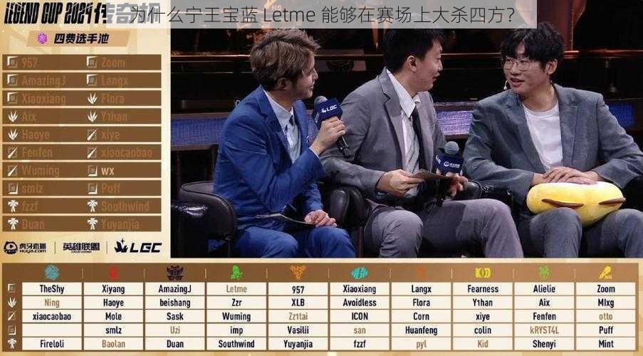 为什么宁王宝蓝 Letme 能够在赛场上大杀四方？