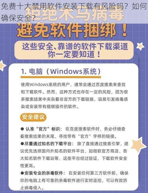 免费十大禁用软件安装下载有风险吗？如何确保安全？