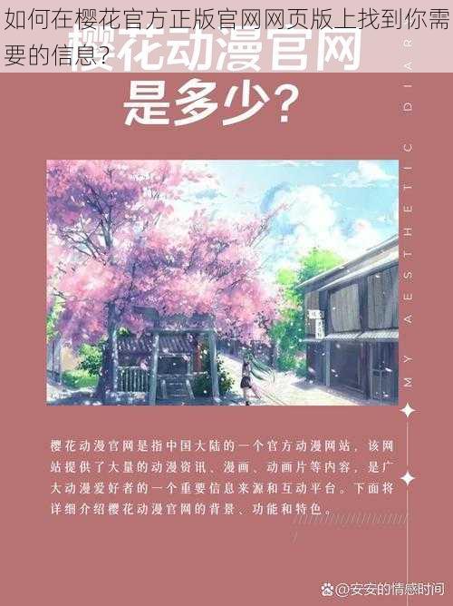 如何在樱花官方正版官网网页版上找到你需要的信息？